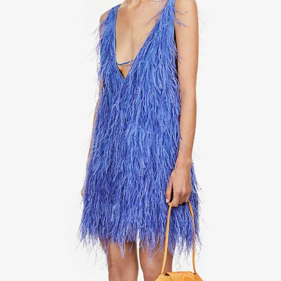 $1200 CULT GAIA ANSEL FEATHER DRESS SIZE M MEDIUM - Picture 1 of 5